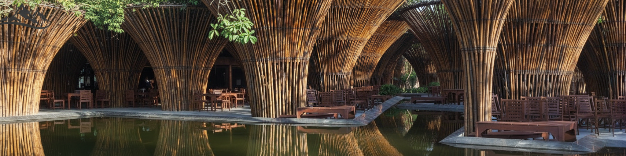 Indochine Cafe Kon Tum kiến trúc tre